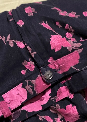 Pembe Çiçek Desenli midi boyKadın etek - Görsel 4