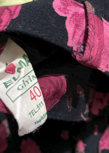 Pembe Çiçek Desenli midi boyKadın etek - Görsel 5