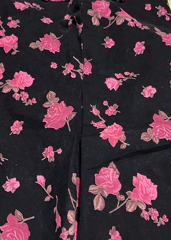 Pembe Çiçek Desenli midi boyKadın etek - Görsel 2