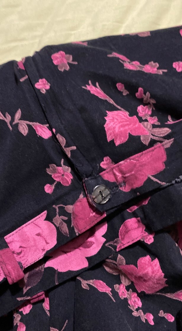 Pembe Çiçek Desenli midi boyKadın etek - Görsel 4