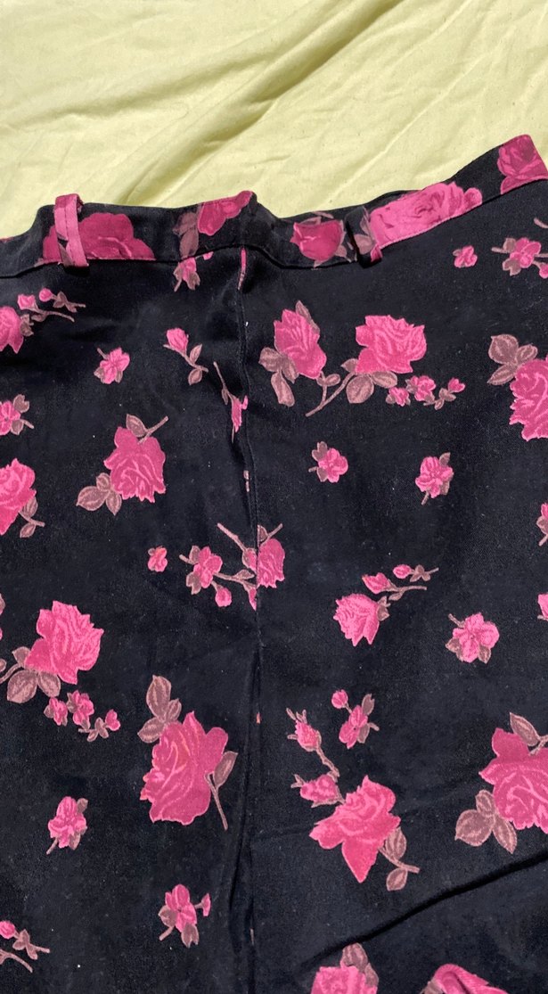 Pembe Çiçek Desenli midi boyKadın etek - Görsel 3