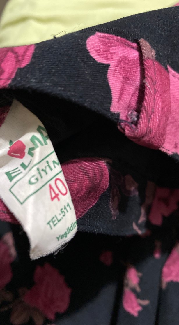 Pembe Çiçek Desenli midi boyKadın etek - Görsel 5