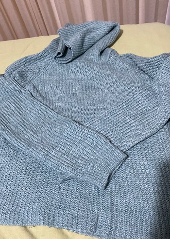 Gri Balıkçı Yaka Kadın Triko Kazak - Görsel 4