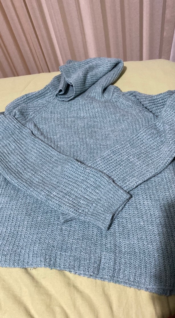 Gri Balıkçı Yaka Kadın Triko Kazak - Görsel 4