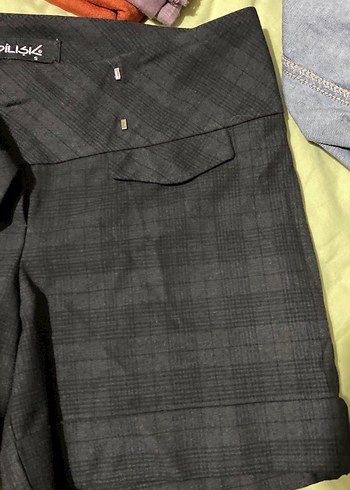 Gri Pilili Kadın Kumaş Pantolon - Görsel 5