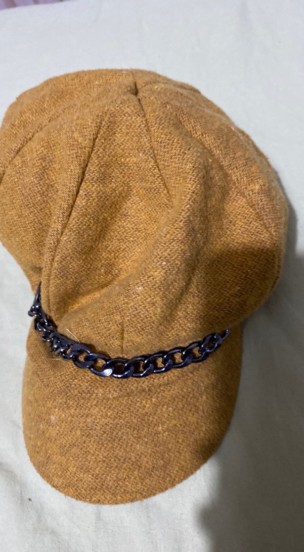 Zincir Detaylı Kahverengi Kadın Yün Şapka - Görsel 4