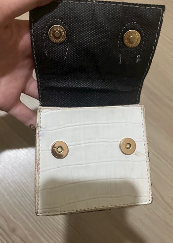 Diğer Zincir Detaylı Beyaz Yılan Desenli Kadın Çanta