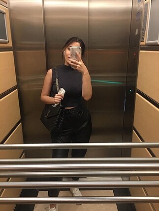 s Beden siyah Renk Deri pantolon