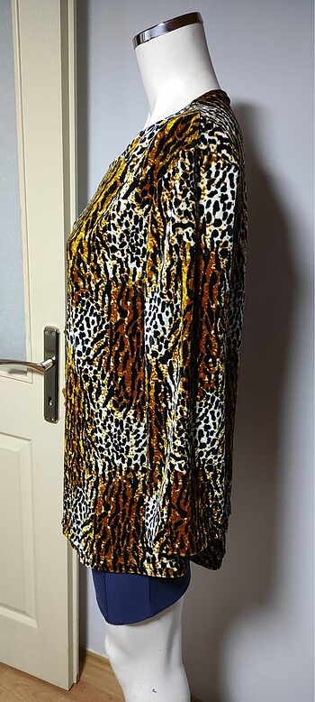 l Beden kahverengi Renk Leopar desenli bluz