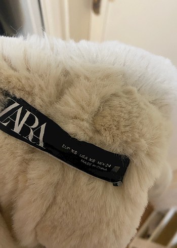 ZARA Ekru Kürklü Montlu - Görsel 6