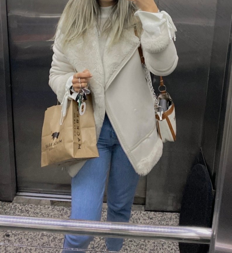 ZARA Ekru Kürklü Montlu - Görsel 4