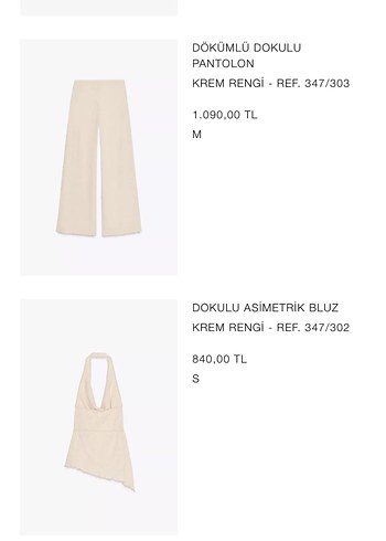 ZARA KREM TAKIM
