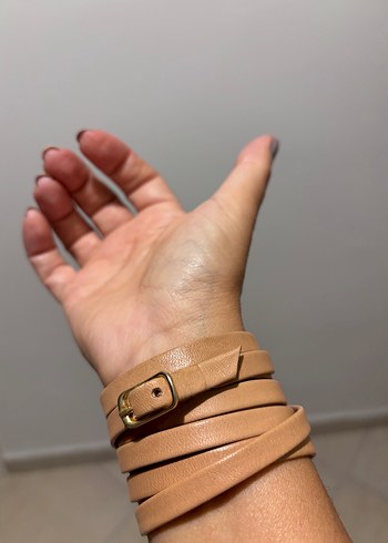 Beden ten rengi Renk Bej Minimalist Kadın Bileklik