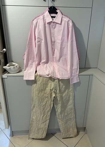 Emporio Armani EMPORIO ARMANI PANTOLON 2 Erkek Gömlek, Uzun Kollu, Düğmeli