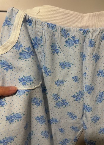 Dantel Detaylı Mavi ev Şortu - Görsel 3