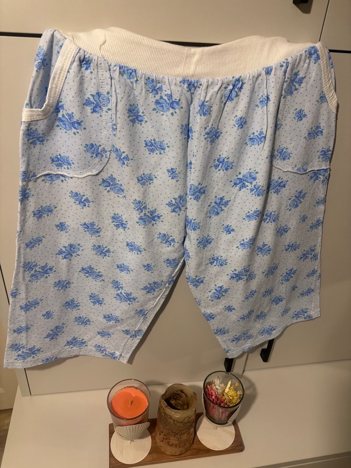 Dantel Detaylı Mavi ev Şortu - Görsel 2