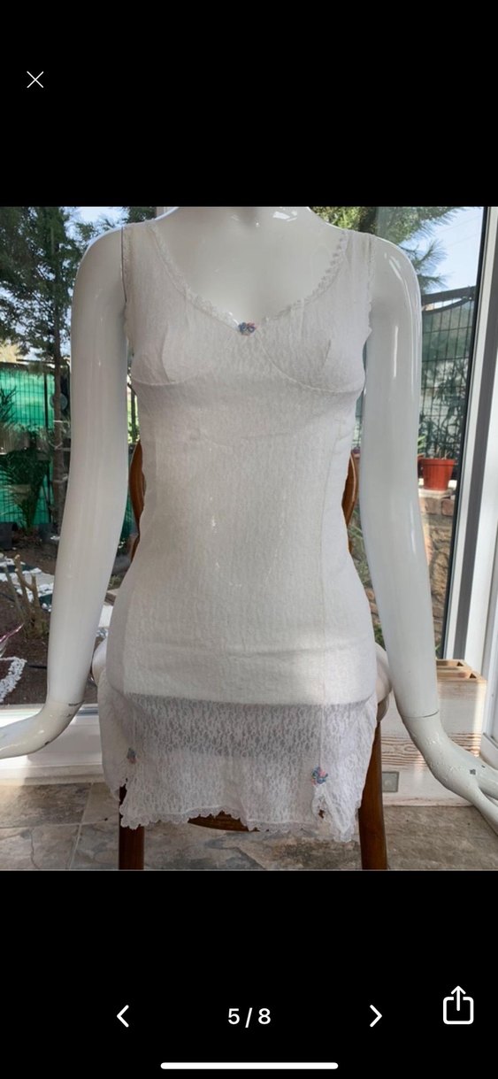 Beyaz kombinezon dantelli atlet mini elbise - Görsel 3