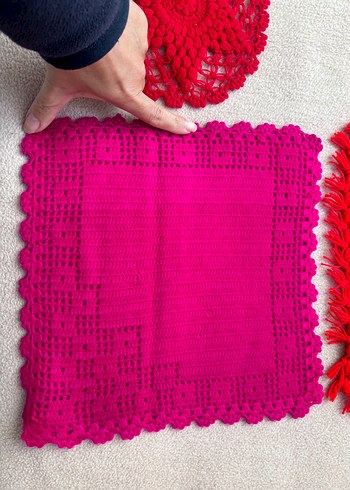 Renkli Kırmızı Banyo lifi Süngeri Seti - Görsel 2