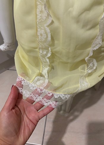 Sarı Bohem Midi Kadın Gecelik - Görsel 3