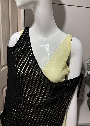 Siyah Örgü Drape Lüks Kadın triko - Görsel 4