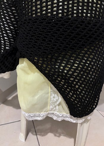 Siyah Örgü Drape Lüks Kadın triko - Görsel 6