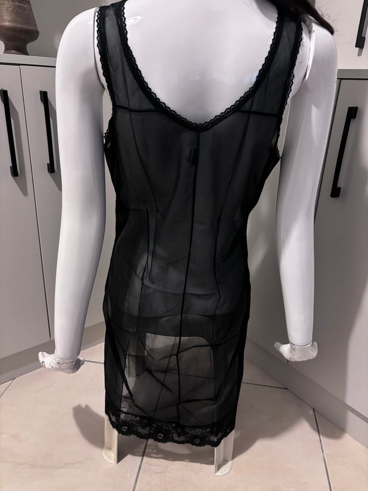 Siyah Dantelli Gotik Midi Gecelik - Görsel 5