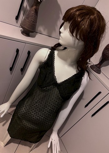 Siyah Gotik Midi Kadın Gecelik - Görsel 2