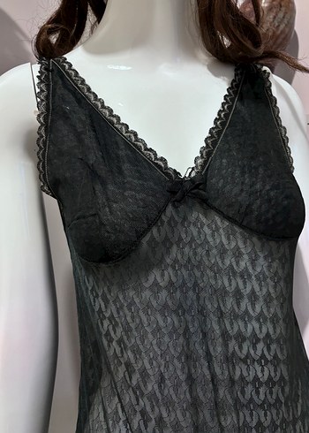 Siyah Gotik Midi Kadın Gecelik - Görsel 3