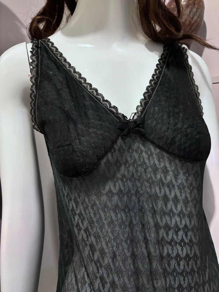 Siyah Gotik Midi Kadın Gecelik - Görsel 3