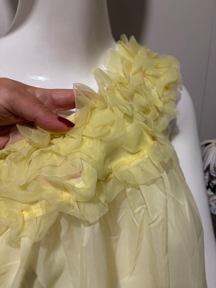 Sarı Uzun Kollu Bohem Vintage Kadın Gecelik - Görsel 4