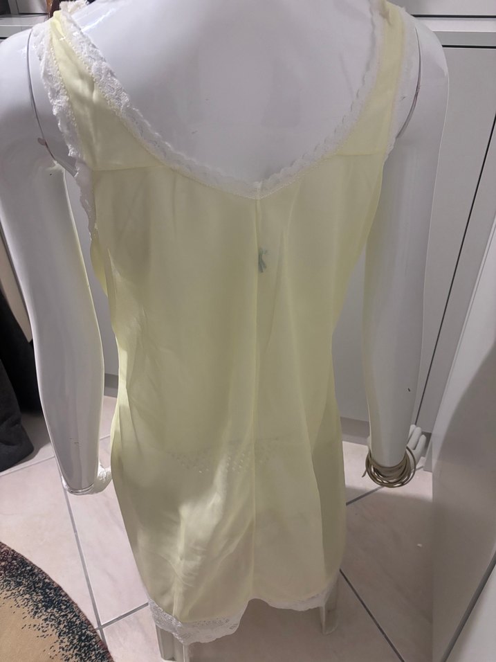 Sarı Vintage Bohem Mini Gecelik - Görsel 5