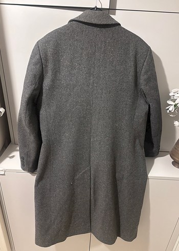 Düğmeli Gri Yün Erkek Kaban - Görsel 9