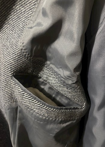 Düğmeli Gri Yün Erkek Kaban - Görsel 6