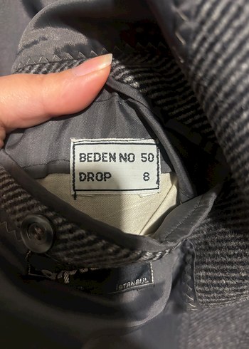 Düğmeli Gri Yün Erkek Kaban - Görsel 5