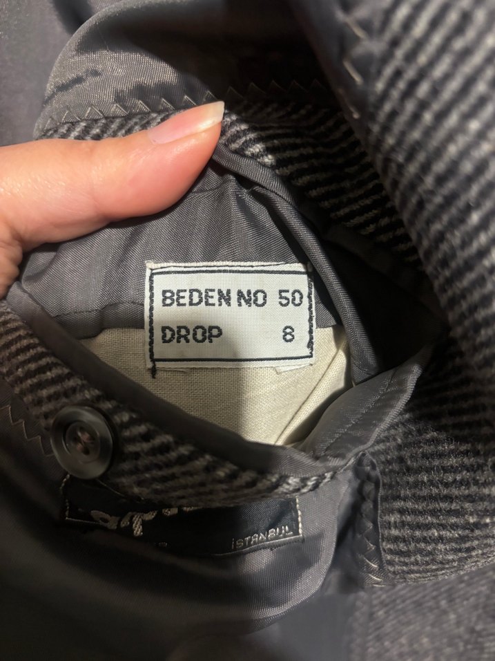 Düğmeli Gri Yün Erkek Kaban - Görsel 5