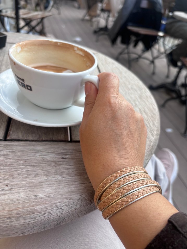 Bej Yılan Desenli Tokalı Bohem Bileklik - Görsel 5