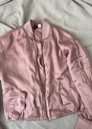 H&M HM PEMBE BOMBER CEKET