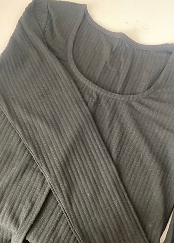 Siyah Kadın Uzun Kollu Bluz - Görsel 2