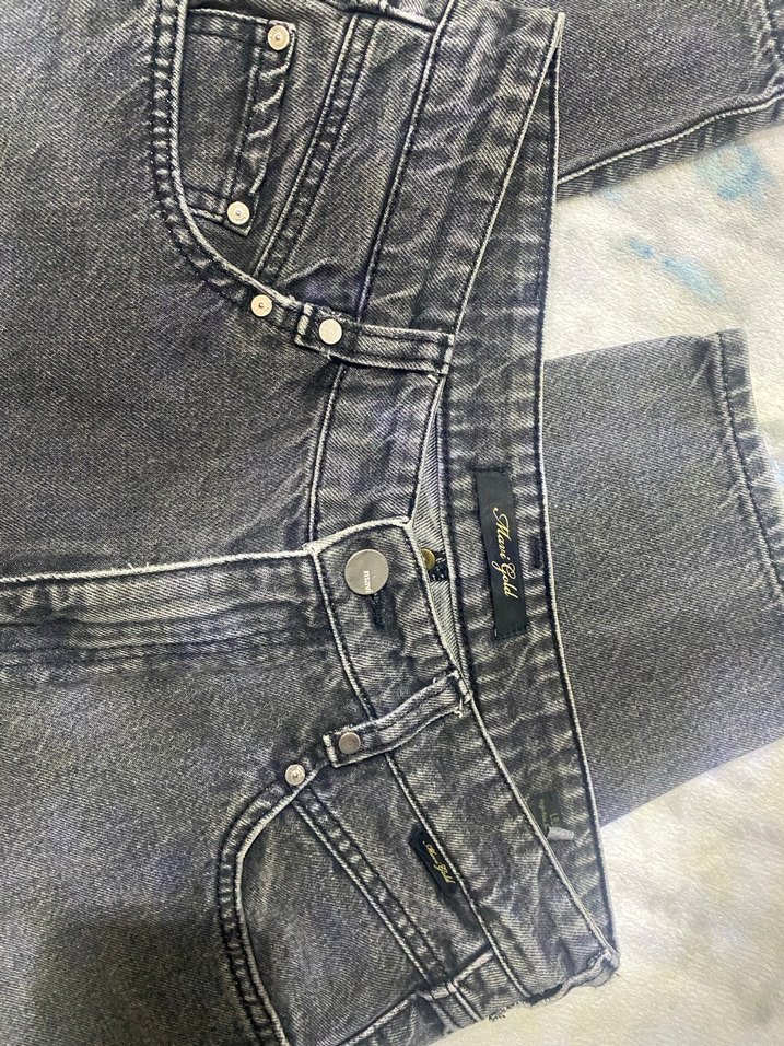 mavi jeans gri balon pantolon - Görsel 2