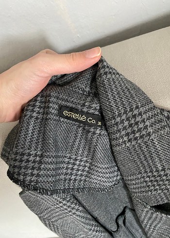 Gri ekoseli mevsimlik ceket - Görsel 2