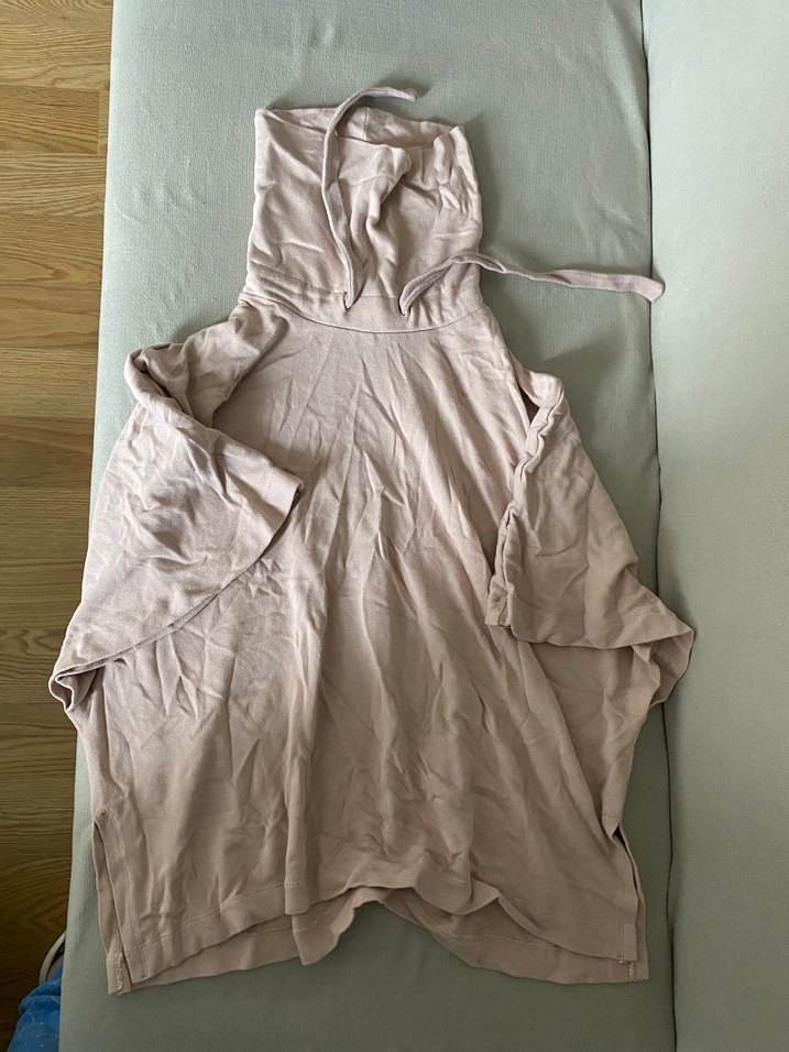 Pudra Degaje Yaka Dökümlü Bluz - Görsel 3