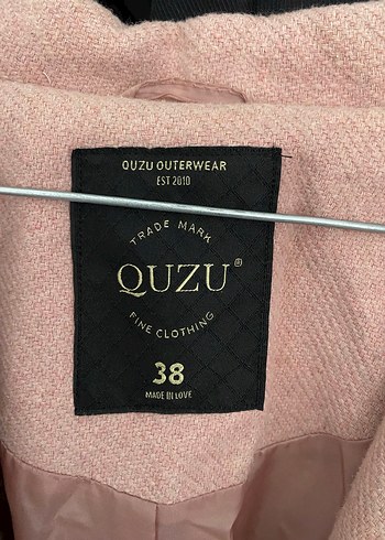 Quzu pudra pembe kaşe kaban - Görsel 3