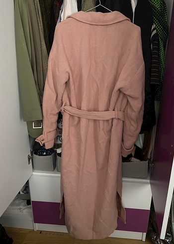 Quzu pudra pembe kaşe kaban - Görsel 2