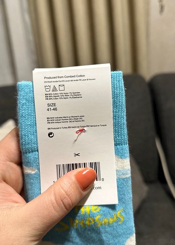 Mavi Bulut Desenli çorap - Görsel 4