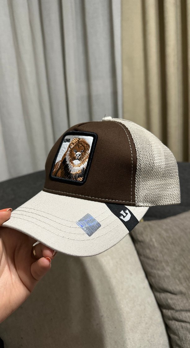 Aslan Nakışlı Kahverengi Erkek Şapka - Görsel 2