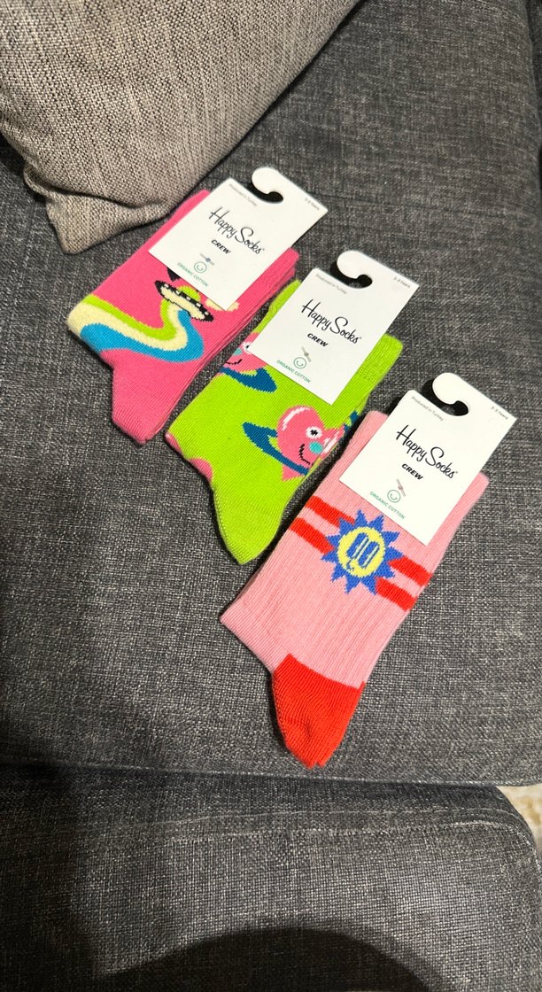 Renkli Baskılı Kız Çorapları 3'lü - Görsel 2