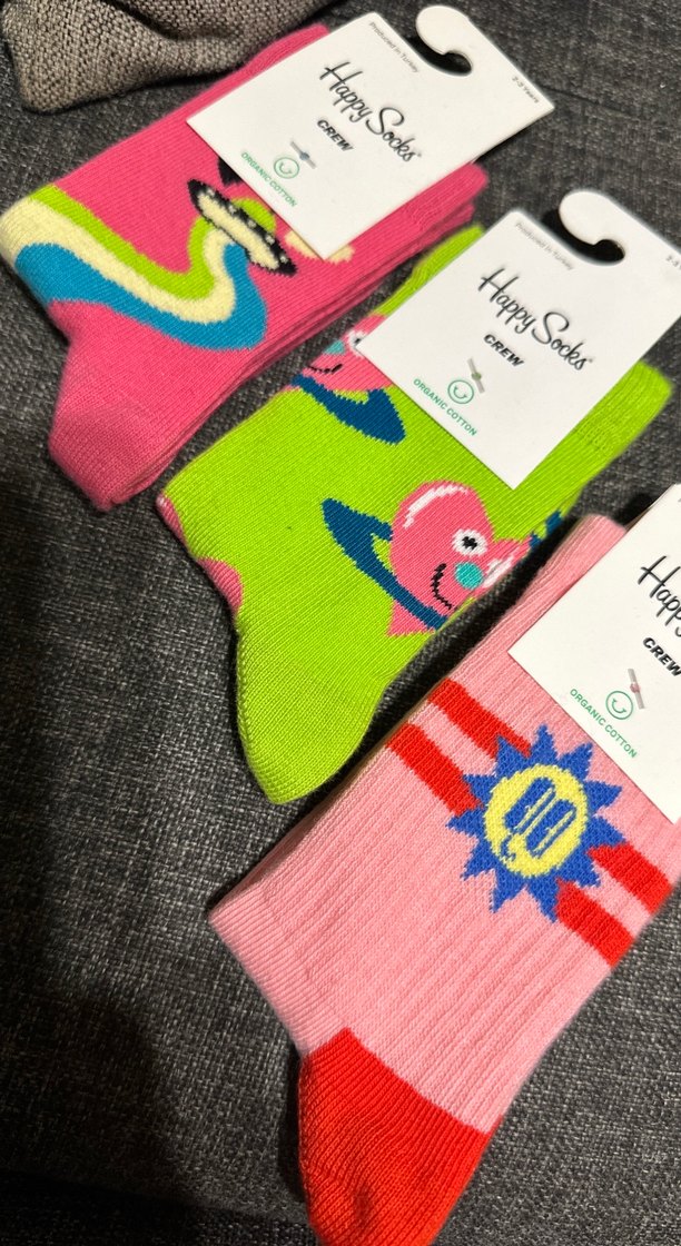 Renkli Baskılı Kız Çorapları 3'lü - Görsel 3