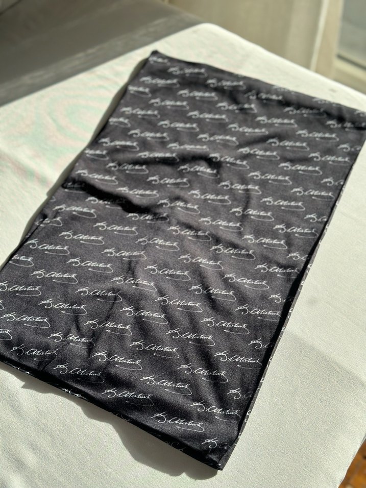 Siyah Kemal Atatürk baskılı boyunluk - Görsel 3