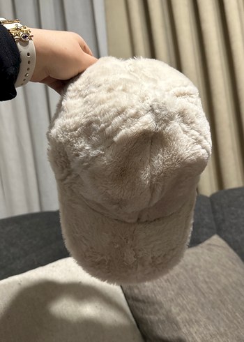 Kürklü Bej Kadın Şapka - Görsel 2