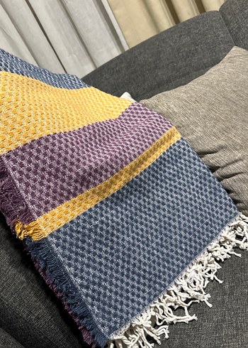 Renkli Örgü Yün Kadın Şal - Görsel 2